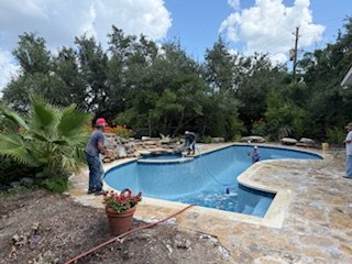 Cool Kote & Deck Refinishing — swimming pool renovation pictures in Austin