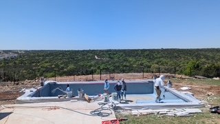 Austin pool plastering — prep and bond coat
